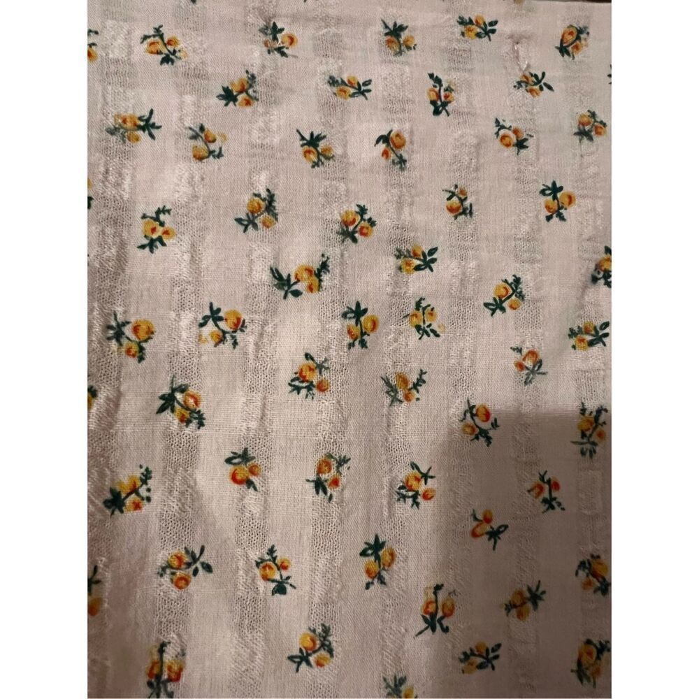 English Factory S Puff Sleeve Midi Dress Yellow Microfloral Cottagecore Milkmaid - Picture 11 of 14